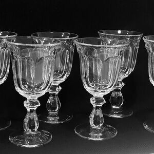 Vintage Heisey Colonial Clear Glass Water Wine Goblets Set of 6